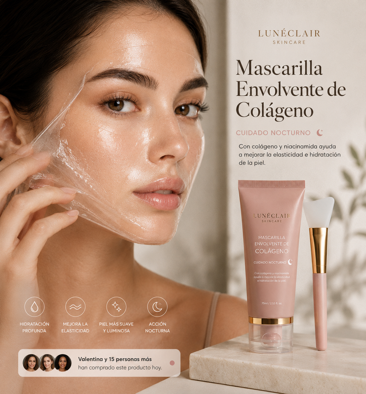 Mascarilla Envolvente de Colágeno - Cuidado  Nocturno Intensivo